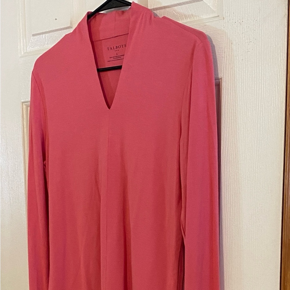 Talbots Pink V-Neck Blouse - Picture 4 of 5